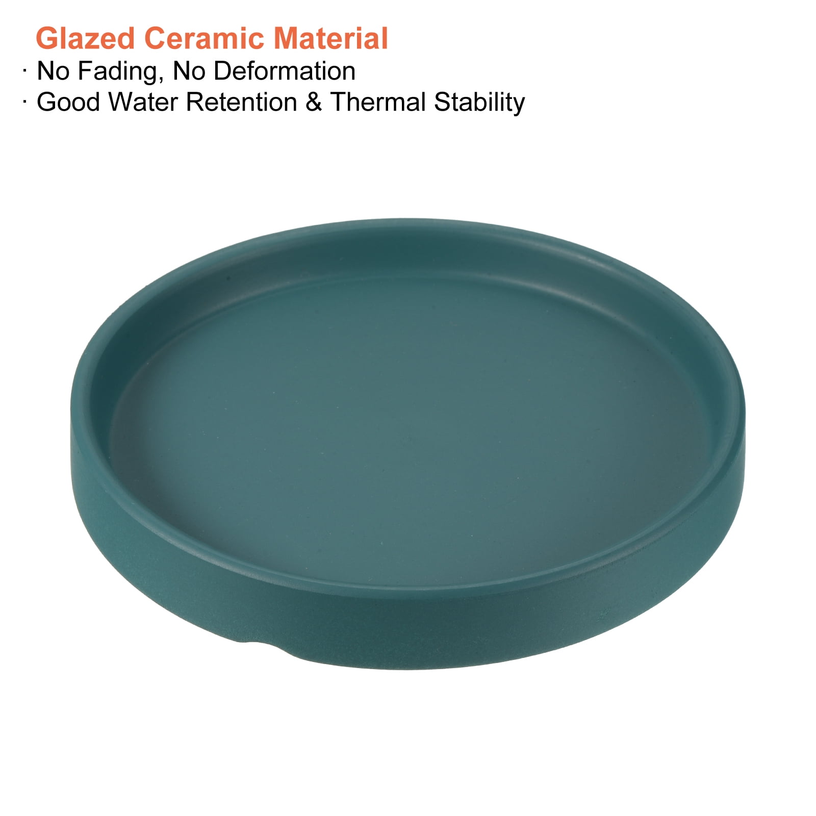 Uxcell 4.5" Ceramic Round Planter Saucer Flower Pot Drip Tray Coaster, Cyan 2 Pack