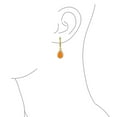 thumbnail image 4 of Bling Jewelry Womens Bridal CZ Halo Solitaire Orange Opal Teardrop Pendant & Earrings Jewelry Set, 4 of 6