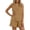 F74 Khaki, variant on Womens Two Piece Set Solid Color Summer Lace Trimmed Sleeveless Crew Neck Tops With Shorts Fashion Casual Outfit Set White Size L