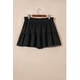 thumbnail image 5 of Women's Black Plus Size Boho Ruffled Shorts – Elastic Waist with Lace Trim for Summer Fun, 4X, 5 of 11