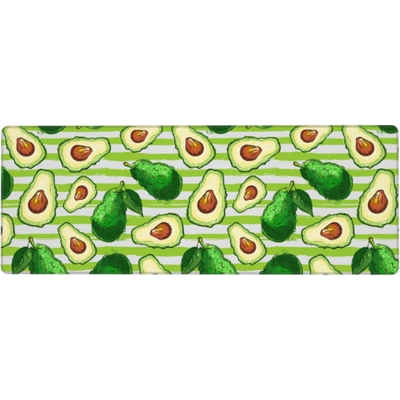 Avocado Green Striped Large Gaming Mouse Pad with Stitched Edges,Extended Mousepad,Non-Slip Base,Water Resist Keyboard Pad,Desk Mat for Gamer,Office & Home,31.5 X 11.8 in