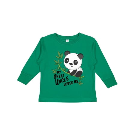 

Inktastic My Great Uncle Loves Me- cute panda Boys or Girls Long Sleeve Toddler T-Shirt