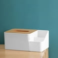 thumbnail image 5 of Clearance! Under $10 Multifunctional Desktop Tissue Box Simple Household Wooden Cover Paper Box with Compartmental Remote Control Stationery Tissue Sto, 5 of 7
