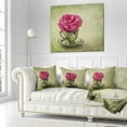 thumbnail image 2 of Designart Red Rose in Cup and Saucer - Floral Throw Pillow - 18x18, 2 of 4