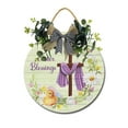 thumbnail image 1 of Eveokoki Easter Blessings Sign Front Door Porch Decorations, Round Rustic Wood Hanging Sign for Farmhouse Porch Outdoor Home Holiday Front Door Sign Decor, 1 of 5