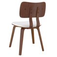 thumbnail image 3 of Mid-Century Modern Faux Leather and Wood Side Chair in White, 3 of 7
