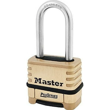 Master Lock ProSeries Zinc 2in (51mm) Heavy Duty Outdoor Combination Padlock, 2in (64mm) Shackle