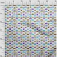 thumbnail image 3 of oneOone Cotton Jersey Turquoise Blue Fabric Asian Retro Crown Sewing Material Print Fabric By The Yard 58 Inch Wide, 3 of 4