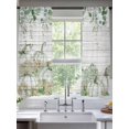 thumbnail image 2 of Fall Thanksgiving Sheer Curtains 63 inches Long 2 Panels Set Pumpkin Hydrangea Eucalyptus Wood Grain Tiers Sheers Rod Pocket Small Window Short Curtains for Kitchen Cafe, Each 52" W x 63" L, 2 of 7