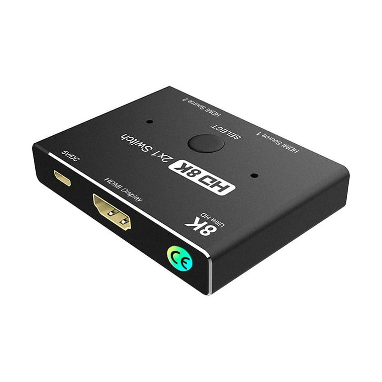 New 8K Switcher HDMI 2.1 Switch Splitter 2 in1 Out Ultra HD 8K@60Hz 4K@120Hz  High Speed 48Gbps Switch Adapter 