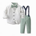 thumbnail image 2 of Xudanell Baby Boy Outfit Boy Clothes Guest Pants Set Bowtie Long Sleeve Shirt Suspenders Outfits Overalls Toddler Clothes, 2 of 9