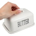 thumbnail image 5 of Hemoton Wide Ceramic Butter Dish with Lid Farmhouse Butter Keeper Airtight Butter Container Large Capacity Counter Cheese Storage Tray for Kitchen Organization, 5 of 8