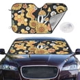 thumbnail image 3 of Lsque Mushrooms Honeycomb Car Windshield Sun Shade | Accordion Folding Style Auto Shade for Car Truck SUV Van | Blocks UV Rays Sun Visor Protector | Medium, 3 of 7
