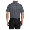 thumbnail image 2 of Mens Short Sleeve Easy Care Cotton/Polyester Shirt Steel Grey/ Light Stone 5X-Large, 2 of 6