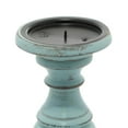 thumbnail image 6 of DecMode Traditional and Timeless Mango Wood Pillar Candle Holder Set of 3, 6", 8", 10"H, Light Blue Finish, 6 of 12