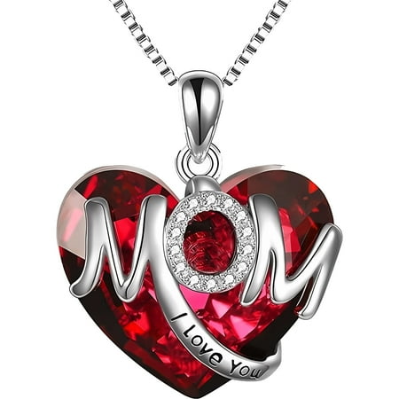 ICTPTOSL Mother s Day Gifts for Mom I Love You Mom Crystal Necklace Jewelry Gifts for Women Mom Mama Nana