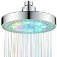 thumbnail image 1 of Amdohai LED Shower Head with 7 Color Flash Light 6 Inch Rain Showerhead High Pressure Bathroom Shower Head with Polished Chrome Bath Rain Shower Head Replacement, 1 of 7