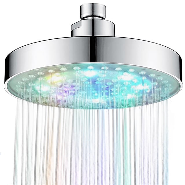 Amdohai Pomme de Douche à DEL avec Lumière Clignotante 7 Couleurs 6 Pouces
