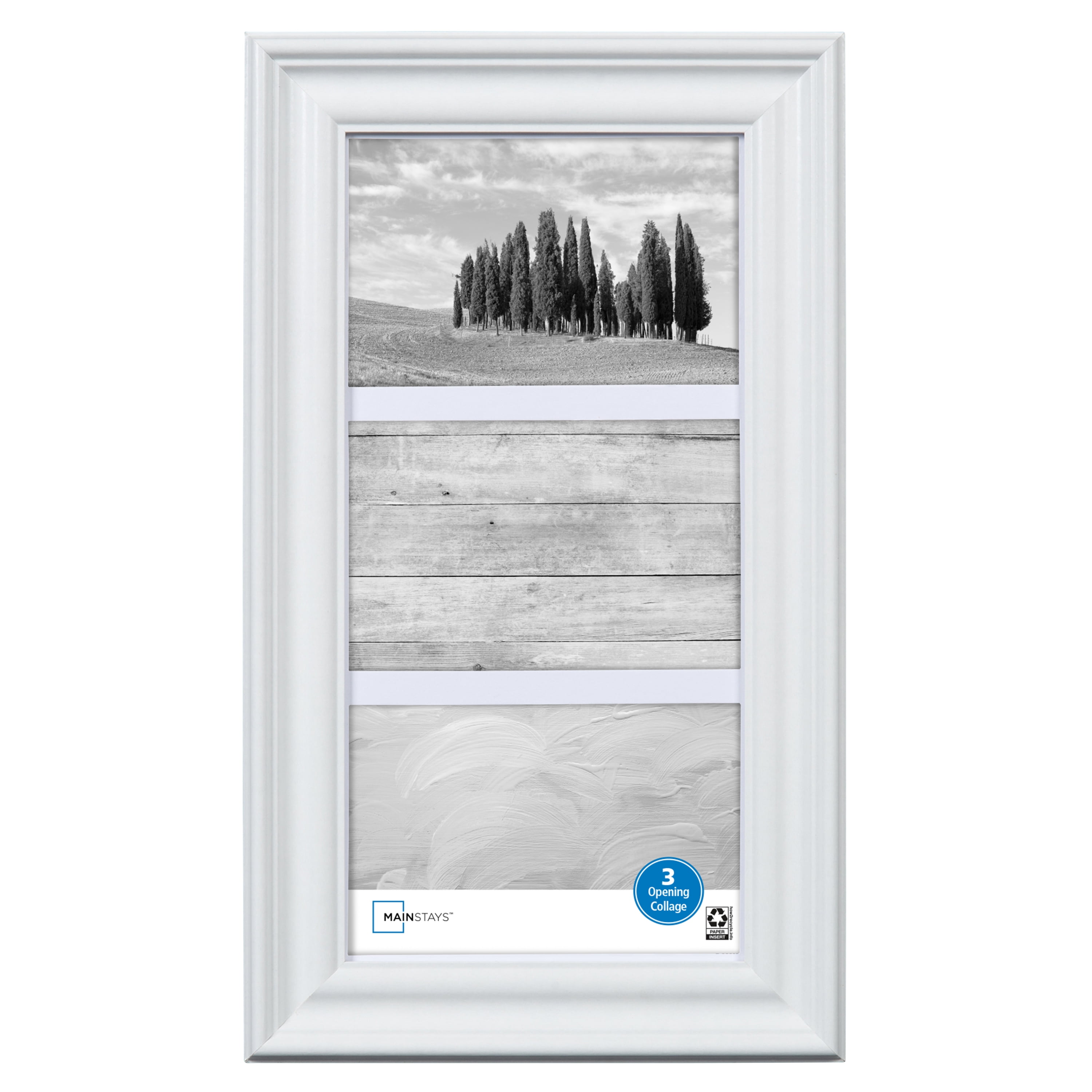 Mainstays Traditional 3-Opening 4x6 White 1.46' Gallery Collage Frame