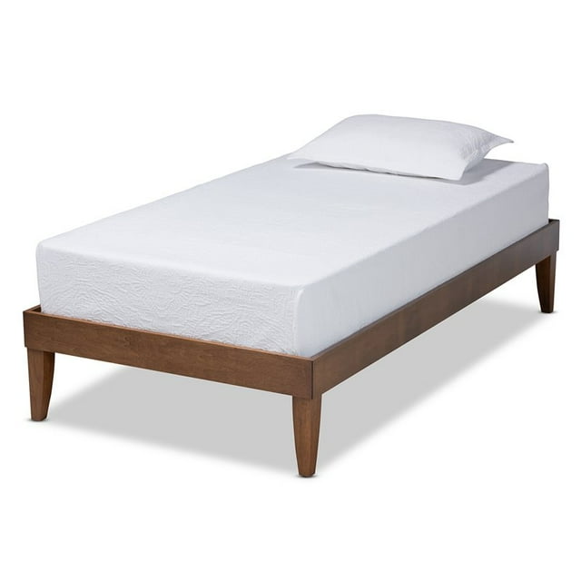 Baxton Studio Lucina Cadre de Lit Plateforme Taille Simple Finition Noyer