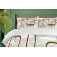 thumbnail image 4 of Ambesonne Modern Duvet Cover Set, Wavy Abstract Shape Line, 2-Calking, Khaki Burgundy White, 4 of 7
