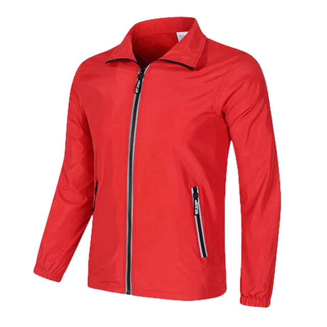 Men's Casual Jacket Lapel Solid Color Zipper Windproof Lightweight Comfortable Outdoor Sports Coat