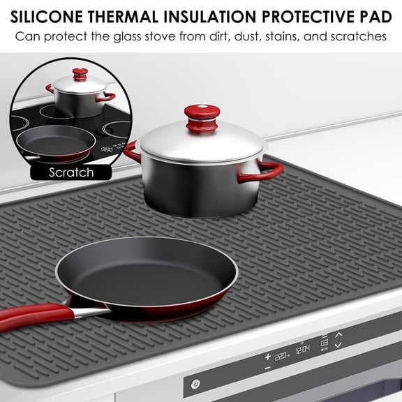 Evjurcn Silicone Stove Top Covers for Electric Stove, 28 x 20 Inch Cooktop Protector Mat, Stove Top Protector For Extra Kitchen Space,Heat Resistant Glass Cooktop Protector Mat