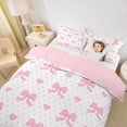 thumbnail image 2 of Erosebridal Kid Butterfly Bow Knot Queen Duvet Cover Set, Love Heart Bedding, White Pink, 3-Piece, No Comforter, 2 of 5