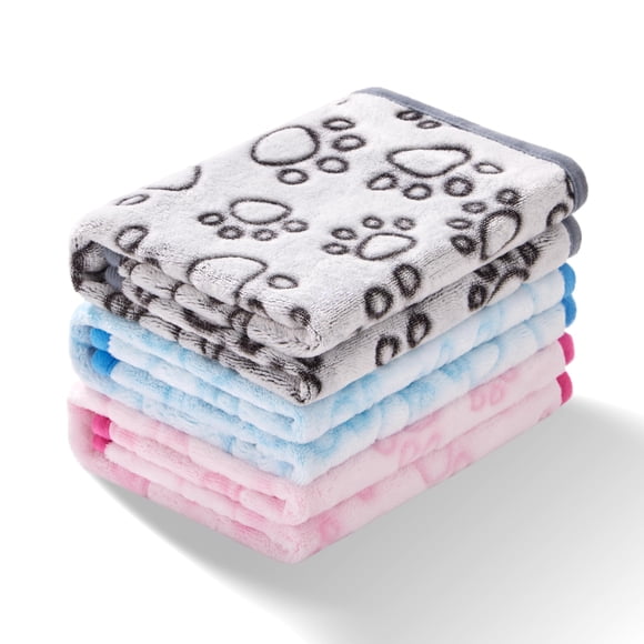 Mantas mullidas de peluche para perros pequeños, 81 x 102 cm, 3 unidades