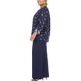 thumbnail image 2 of White Mark 3/4 Sleeve Floral Blouse & Solid Palazzo Pant Set, 2-Piece, Women's Plus, 2 of 7