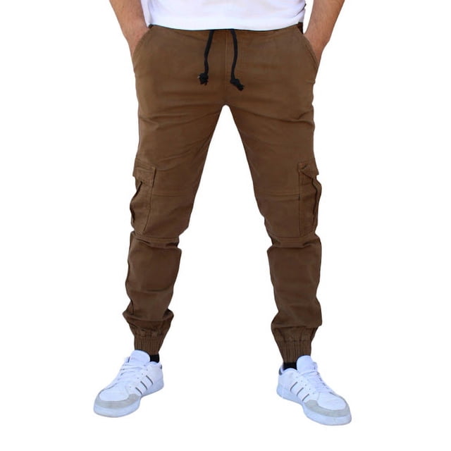 Jogger cargo de gabardina stretch John Silver Corte skinny color caqui oscuro