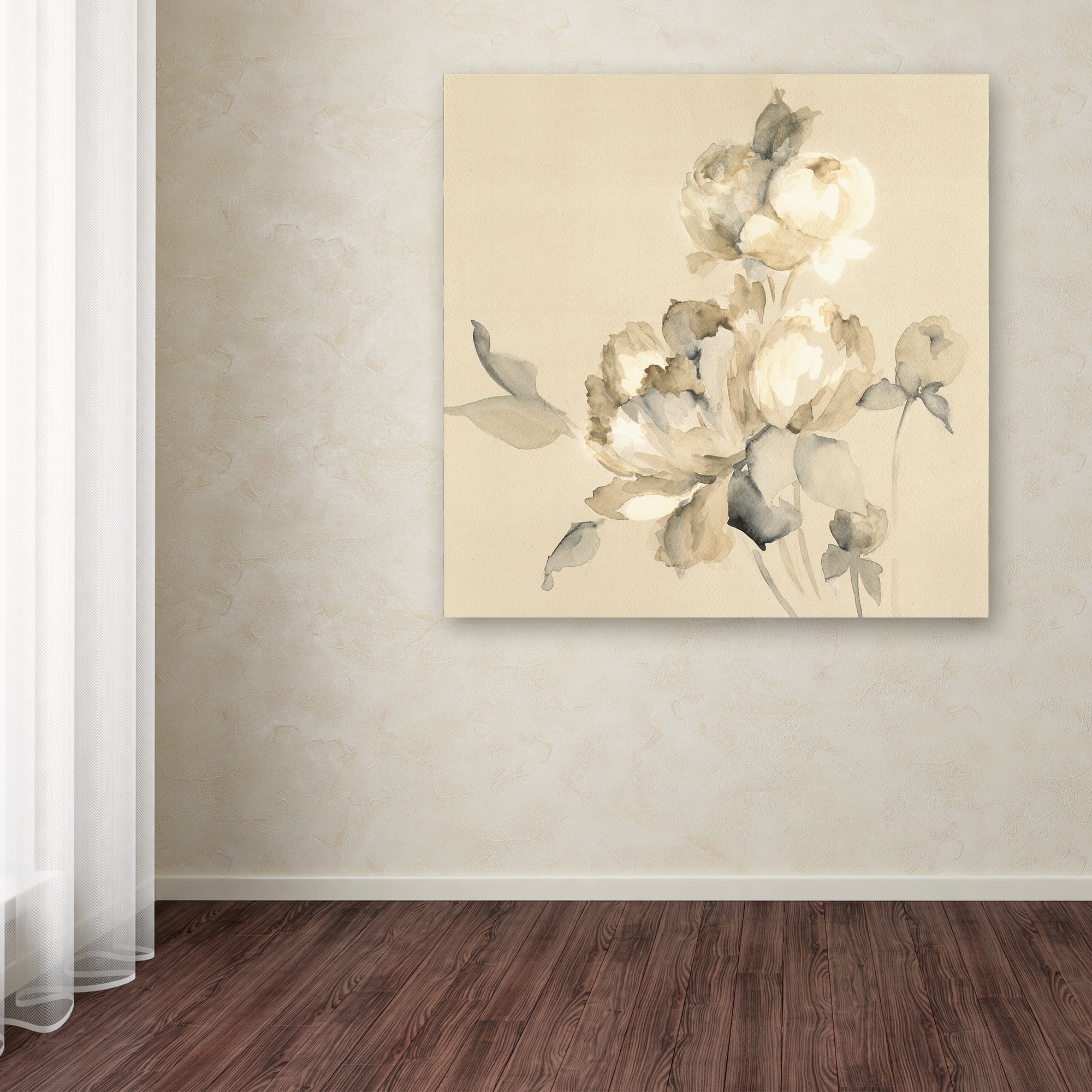 Trademark Fine Art 'Peony Blossoms Crop' Canvas Art by Wild Apple Portfolio