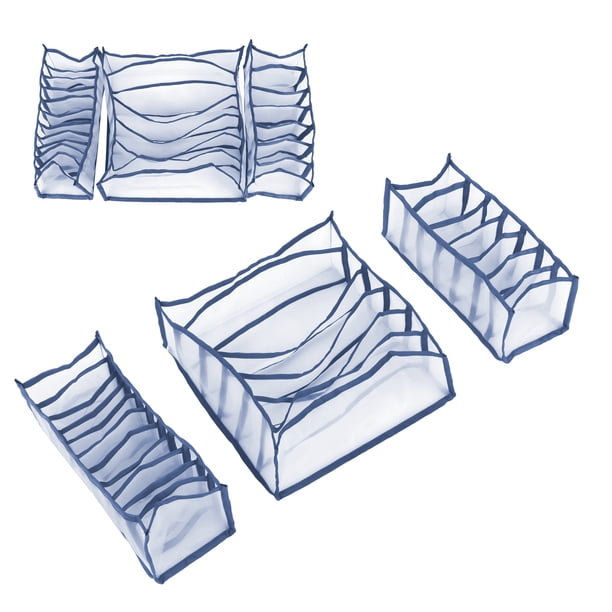 Organizador De Cajones Para Ropa Interior, Caja De Almacenamiento Plegable Para Ropa Interior, 3 Piezas/juego, Transparente Con Compartimentos Para Calzoncillos, Calcetines,