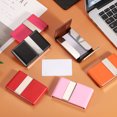 thumbnail image 4 of Uxcell Business Card Holder, PU Leather Business Card Case Pocket Business Name Card Metal Holder with Magnetic Shut for Men and Women, Beige, 4 of 7
