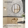thumbnail image 2 of SONGMICS HOME Round Mirror, Bathroom Mirror, 16 Inches, Metal Frame, for Living Room, Ink Black, 2 of 6