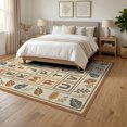 thumbnail image 3 of ODIKA 6'x9' Washable Area Rug Alphabet Educational Abc Chart Print Featuring Motif Frame Letter for Family Room, Living Mater Bedroom, Non-Slip, Easy Care, 3 of 7