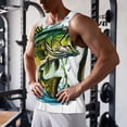 thumbnail image 5 of Pofeuu Big bass fish Print Men's Workout Tank Tops Sleeveless Muscle Gym Shirt Quick Dry -3X-Large, 5 of 7