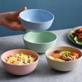 thumbnail image 4 of Djiypn Unbreakable Wheat Straw Cereal Bowls - Microwave, Dishwasher Safe Lightweight&nbsp;Soup and Salad Bowls, 2Pack, 25oz, Pink, 4 of 9