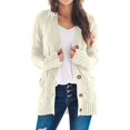 thumbnail image 3 of Cardigan Chandail d'Hiver pour Femmes Manches Longues Ouvert Manteau Tricoté avec Poche, 3 of 5