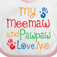 thumbnail image 4 of Inktastic My Meemaw and Pawpaw Love Me Boys or Girls Baby Bib, 4 of 4