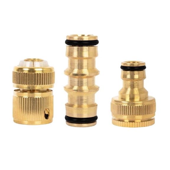 Brass Garden Hose Connector Set: Rust-Resistant Accessories for Easy Hookup!