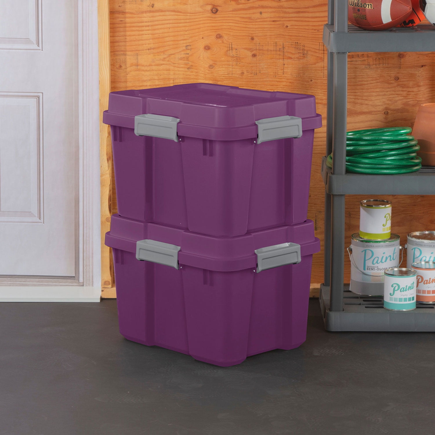 Sterilite 40 Gallon Wheeled Industrial Plastic Storage Tote, Moda