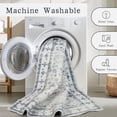 thumbnail image 4 of Washable Rugs 8x10 Area Rugs for Living Room,Modern Abstract Rugs for Bedroom,Large Carpets,Ultra Soft Faux Wool Retro Dining Room Rug,Non Slip&Non-Shedding Low Pile Print Rug- Blue-white-gray, 4 of 7