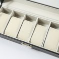 thumbnail image 4 of Caja para Relojes con 6 Ranuras, Caja para Relojes, Vitrina, Tapa de Vidrio, Almohadillas de Terciopelo, Cerradura, 11 x 30 x 8 cm, Revestimiento Negro y Forro Gris Sincero Electrónica, 4 of 5