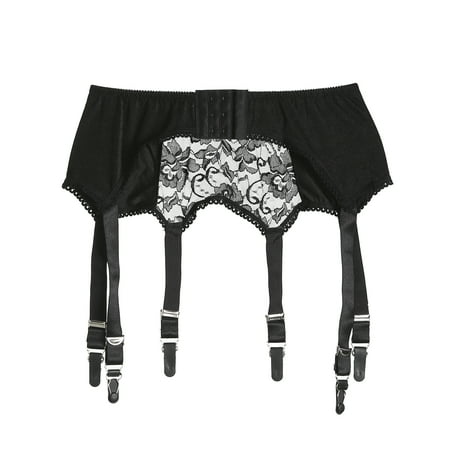 

Women High Waist Garter Belt Mesh Suspender Belt 6 Straps for Thong Stocking