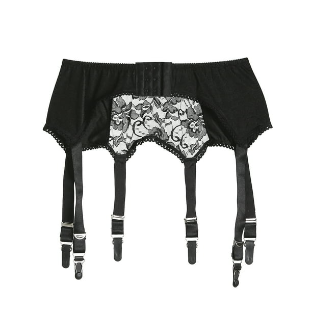 Women High Waist Garter Belt Mesh Suspender Belt 6 Straps for Thong ...