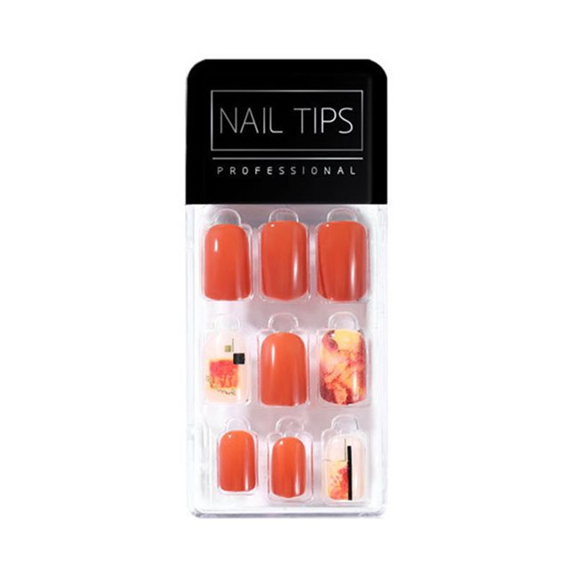 Seitruly Kit de uñas postizas acrílicas desmontables de 30 Uds., cubierta completa para decoración de uñas artificiales Cuidado de uñas