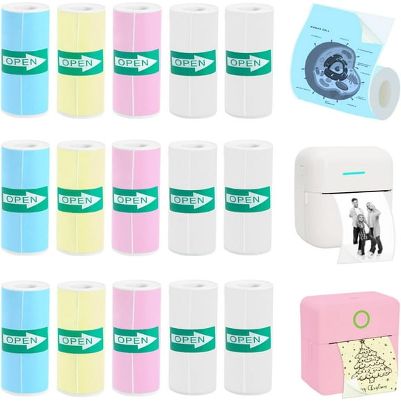 Multicolored Thermal Sticker Paper Rolls for Mini Printer