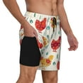thumbnail image 2 of Sikiie Flower Chicken Print Men's Double Layer Swimming Trunks, Adjustable Waistband and Pockets Sports Swimming Trunks, Beach Swimwear-Small, 2 of 6