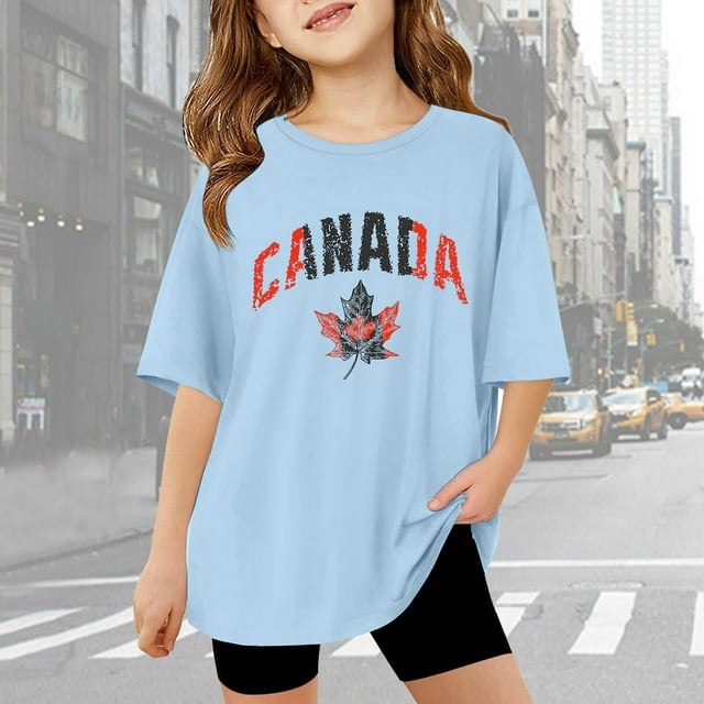 Hauts d'Été Décontractés à Manches Courtes pour Filles - T-Shirts Basiques à Col Rond Légers pour Filles et Adolescentes